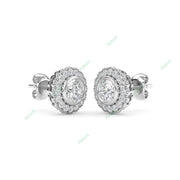 Bezel, Halo Stud Earring STHA023